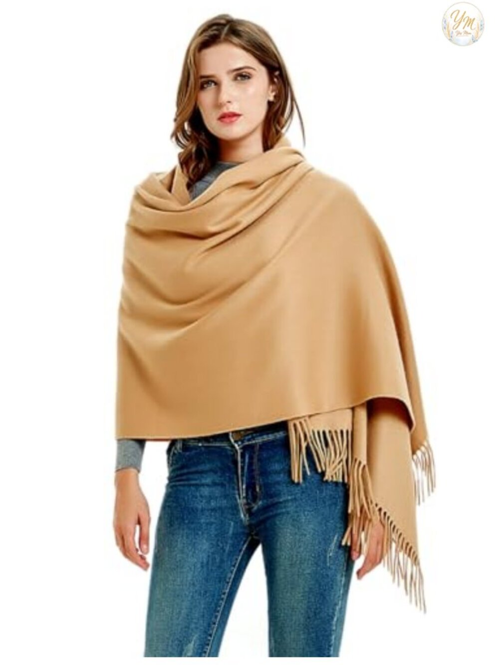 Women's Thick Wool Wrap Shawl Travel Blanket Scarf